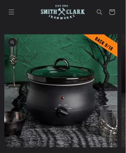 Smith and Clark 5 Quart Cauldron Slow Cooker Halloween
