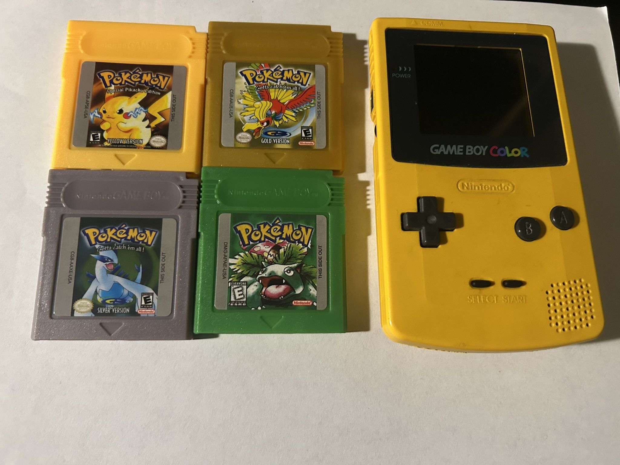 Gameboy Color  & DMG Gameboy Yellow & R.E.P.O  Pokemon Games Lot [ Faulty OEM Speaker]