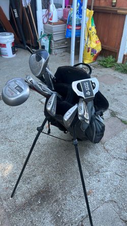 Golf clubs and bag