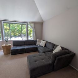 Grey Sectional, 6 Piece Modular Couch