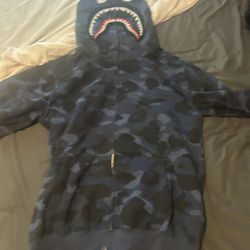 Blue Bape Hoodie Size Large