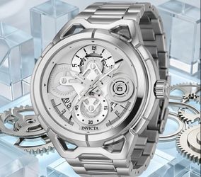 Invicta S1 Racing Skeleton Chronograph Mens Luxury Silver Collection Watch 48mm!