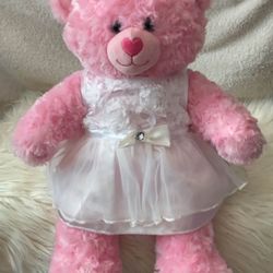 Build a bear pink plush with dress