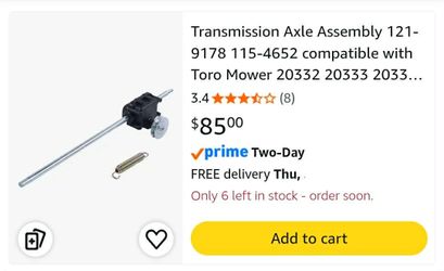 New Transmission Axle Assembly 121-9178 115-4652 compatible with Toro Mower