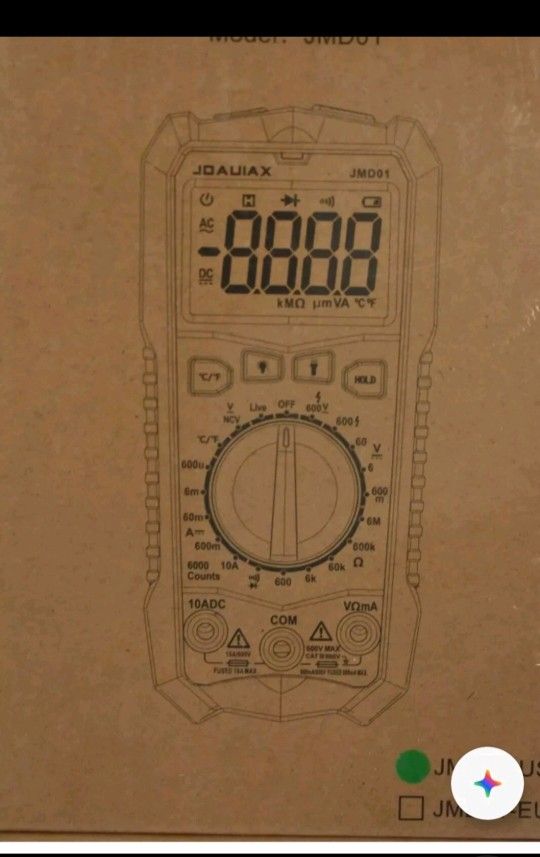 Joauiax Digital Multimeter 6000
Counts AC/DC Voltage Current
Tester JMDO1
