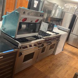 WOLF GAS RANGE 36”,HOOD 36”,SUBZERO REFRIGERATOR 48”,ASKO DISHWASHER,WOLF SINGLE OVEN 30” AND TRASH COMPACTOR 18”