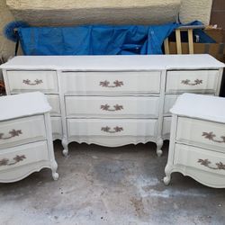 White & Rose Gold Dresser Set