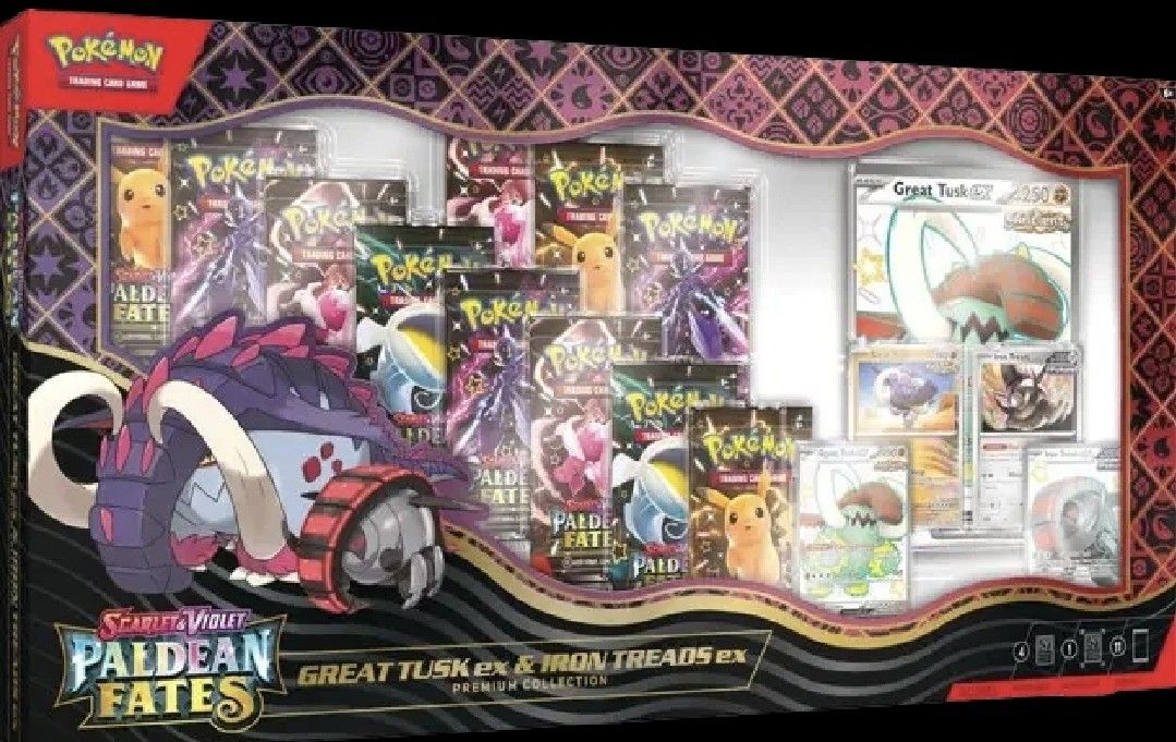 Pokemon Paldean Fates Great Tusk & Iron Treads Premium Collection