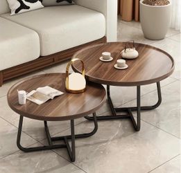 Round Nesting Coffee Table Set of 2, 28"
