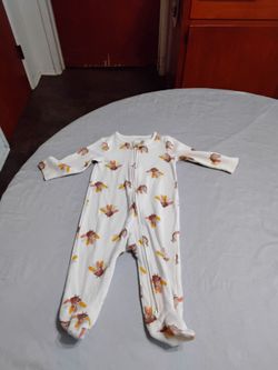 Baby Footed Sleeper with Turkey Print. 3-6 . Months
