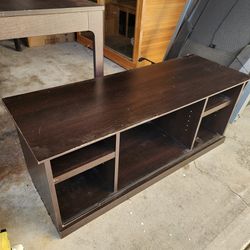 Transitional 4 Cubby Wood Open Storage TV Stand for TVs up to 65"