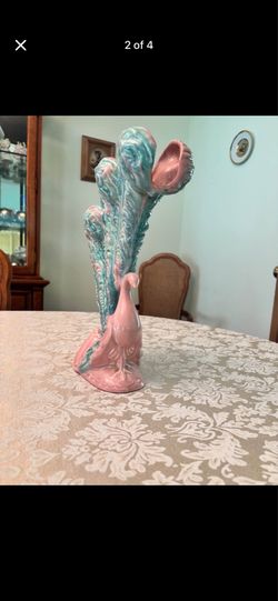 Vintage Royal Haeger Peacock Vase Pink drip Glaze Art Pottery USA MCM