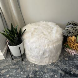 Furry Storage Ottoman