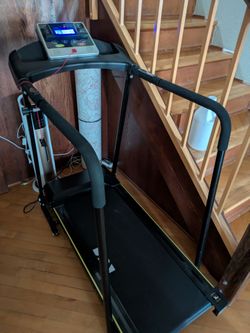 Electric Treadmill Walking Pad with LCD Display Hand Rails for Elderly Recovery