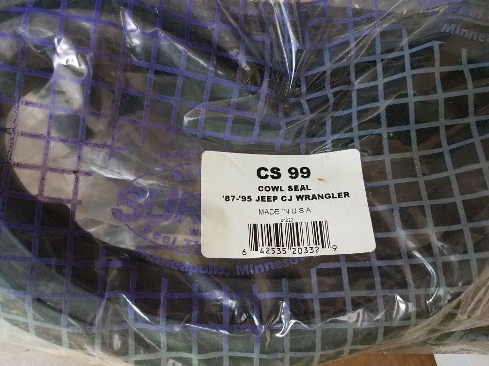 Jeep Wrangler/CJ Hood Cowling Gasket new in sealed bag part CS99