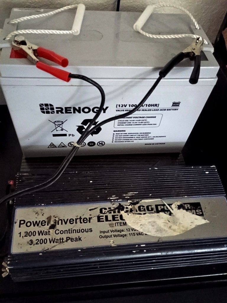 Ronogy 12volt 100 Ah Battery Plus 1200 Watt Power Inverter