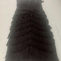 Vintage Black Strappy Flapper Dress Approximately Size 8-10