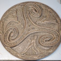 Pagan Wiccan Triple Goddess Triskele Serpent Wall Plaque