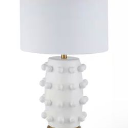 Farrington 25.5 in. Matte White Ceramic Table Lamp