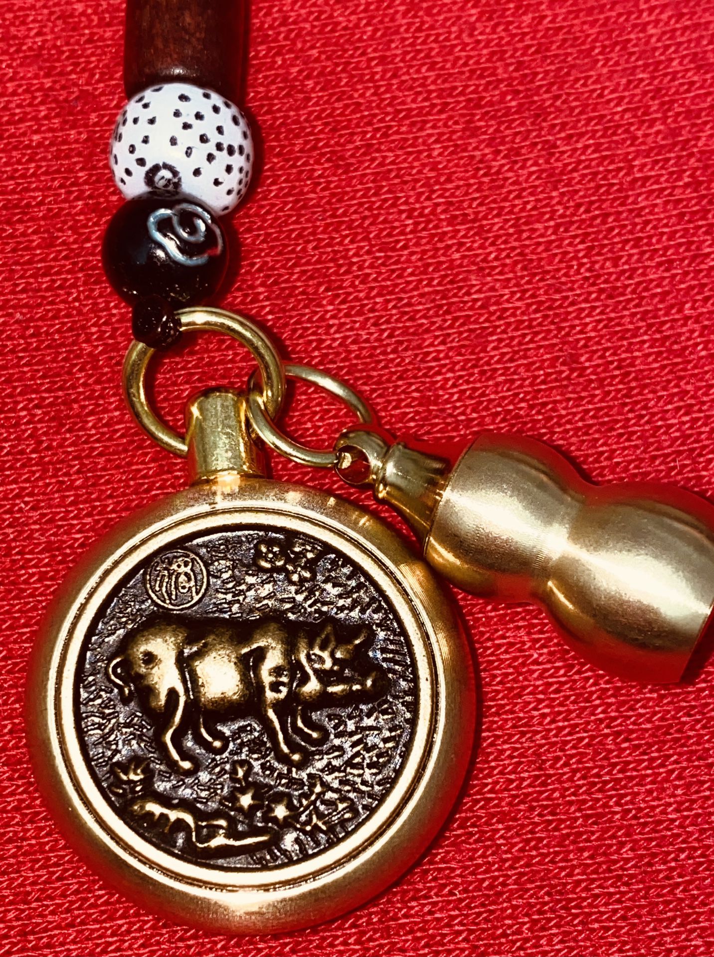 Pure Brass Pig Zodiac  Keychain Pendant, Rope, Keychain Hanging Jewelry