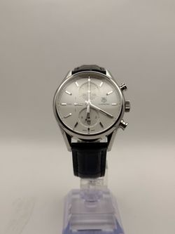 TAG Heuer Carrera Calibre 1887 CAR2111 41mm Chronograph Silver Dial Full Set Box Papers