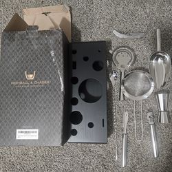 NEW Highball & Chaser Cocktail Shaker Set w/ Stand – Complete Bar Kit