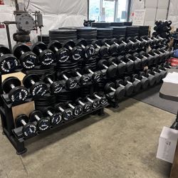 Horizontal, 3- Tier Commercial Dumbbell Rack (the Dumbbells)