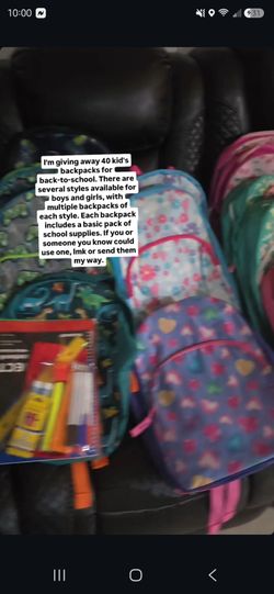 Back to school backpacks give away