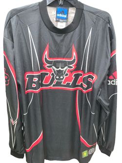 Vtg 90s Adidas Chicago Bulls NBA Basketball Warmup Jersey Shirt Men’s L Jordan