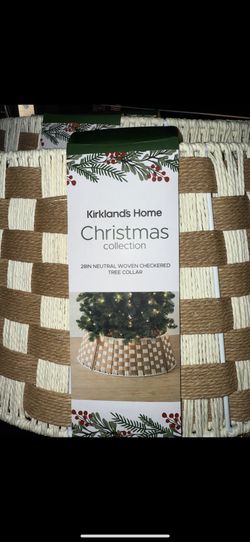 28 inch Neutral Woven Checkered Tree Collar 