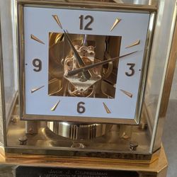 Jaeger LeCoultre Swiss Perpetual Motion Atmospheric Clock Gold Plated 15 Jewel 528-8