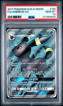 2017 Pokemon Sun & Moon Full Art / Umbreon Gx #142 PSA 10