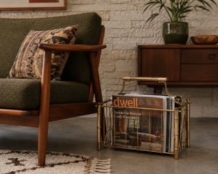 Vintage Mid Century Bamboo Style Magazine Rack