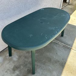 Oval Outdoor Table with Umbrella Hole All Info In Description
