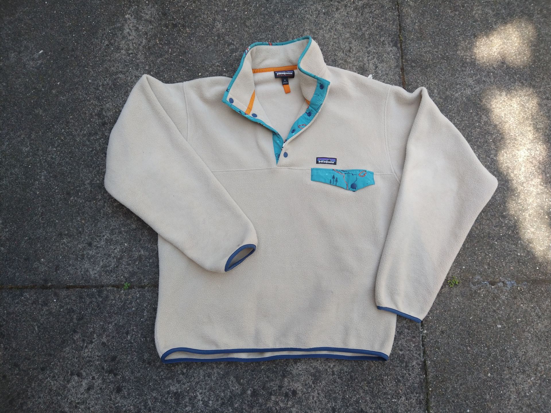 Patagonia Synchilla Snap-T Pullover Mens M El Cap Ivory Fleece Jacket