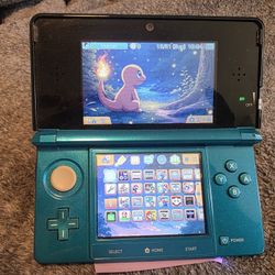 Nintendo 3ds Aqua Blue Custom Video Game Console 