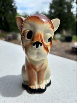 Vintage MCM Ceramic Side Eye Puppy Dog Derpy Figurine~ 5.5”