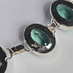 Green Emeralds Sterling Silver Bracelet