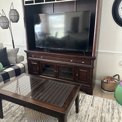 Entertainment Center And Coffee Table. 