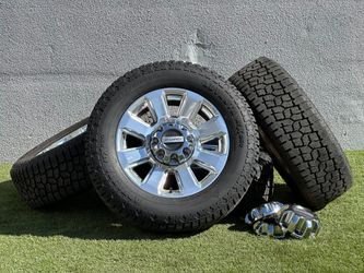 OEM 20" Ford F-250 Lariat Wheels 8x170 Ford F250 Rims F-350 XLT F350 A/T Tires LT275/65R20 Load E 