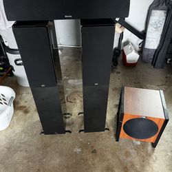 NHT Super floor standing speakers, Subwoofer, Center speaker