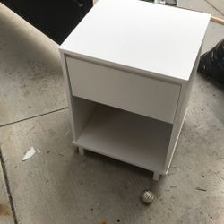 White Wood End Table
