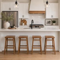 SOLID WOOD Square Counter Height Bar Stools | 8 Available for $20 Each