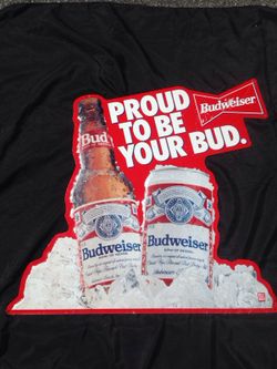 Metal Budweiser sign 2' x 2'