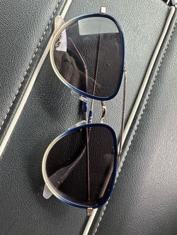 KREWE Blue Frame Sunglasses with Gold Detail Coleman