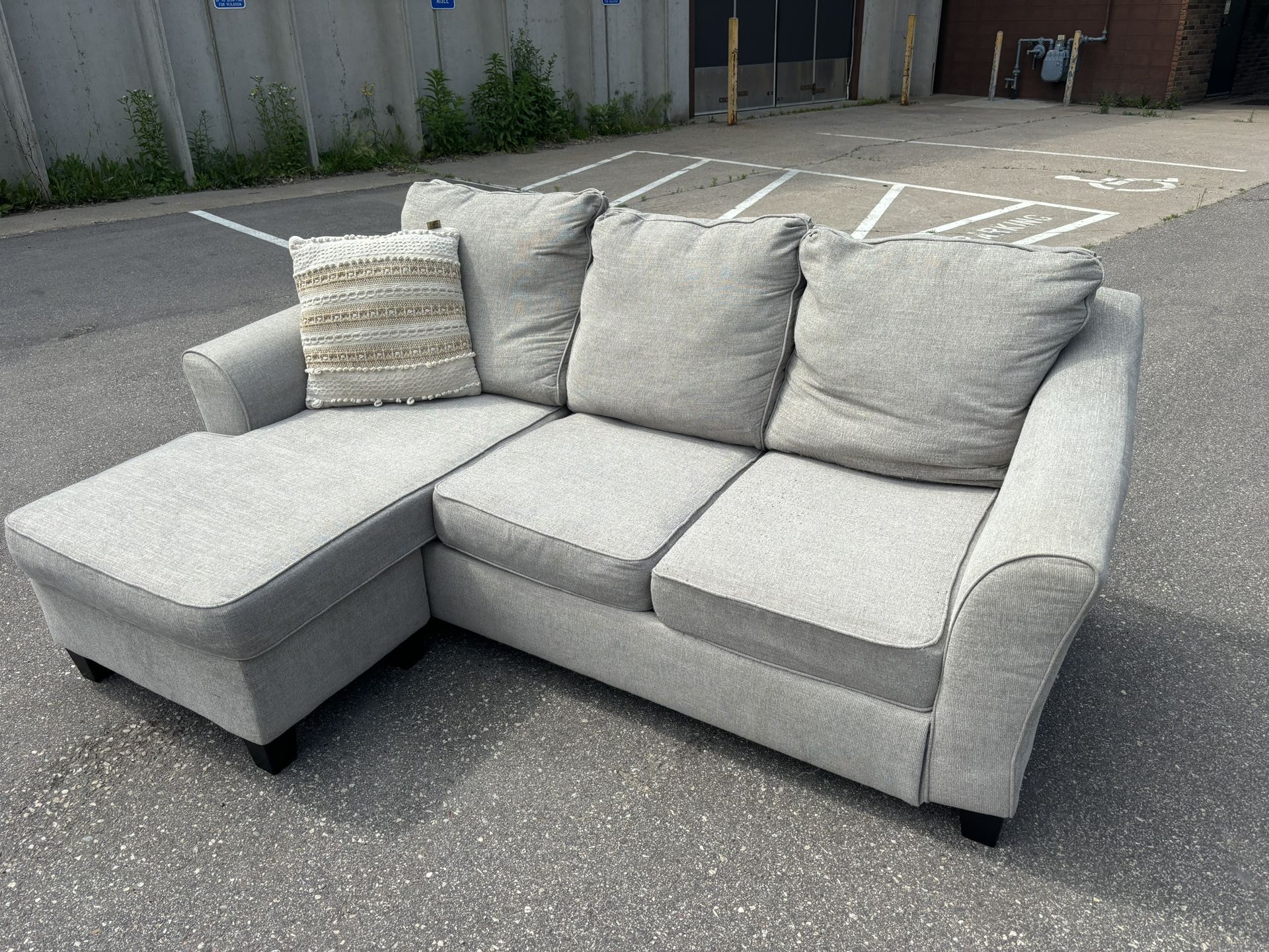Free Delivery! Grey Sectional Couch with Pullout Bed