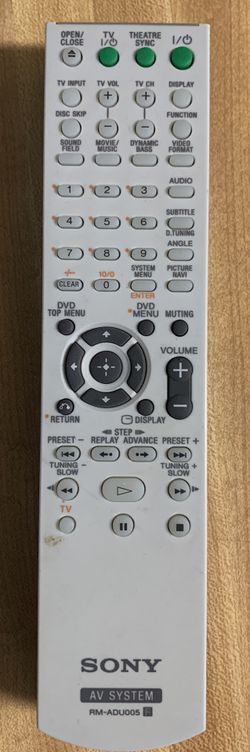 New Remote RM-ADU005 For Sony AV Systems