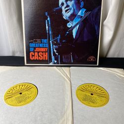 The Greatness Of Johnny Cash 1970 Album 2 x Vinyl LP 12” Sun Records SQBO-93213 (Rare Vintage Collectors Item!)