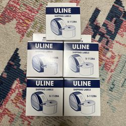 SET OF 5: Uline Mini Shipping/Printer Labels - White Paper, 2 5⁄16 x 4"