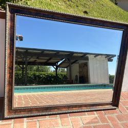 Mirror Wood & Gold 54” X 42”